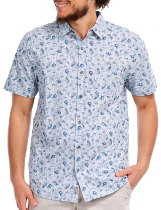 Thumbnail 1: FLAG AND ANTHEM Men's Short Sleeve Coconut Print Shirt 