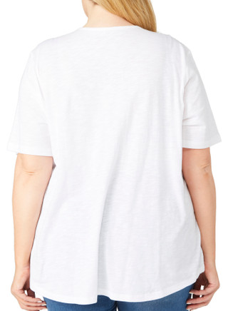 Thumbnail 4: Coral Bay Coral Bay Plus Embroidered Short Sleeve Top 