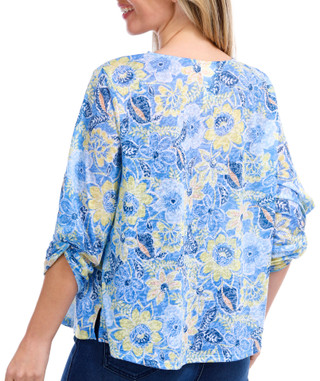 Thumbnail 4: Ruby Road Ruby Road Petite 3/4 Sleeve Printed Top 