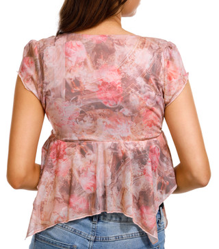 Thumbnail 4: Madden Girl Madden Girl Juniors Rose Print Hanky Top 