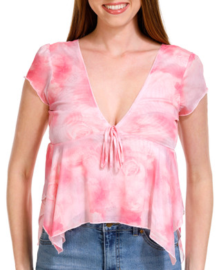 Thumbnail 1: Madden Girl Madden Girl Juniors Rose Print Hanky Top 