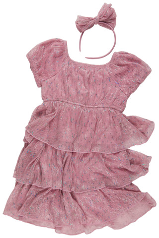 Thumbnail 4: Speechless Speechless Big Girls Pink Celestial Print Foil Ruffle Dress 
