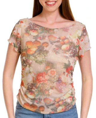 Thumbnail 1: Madden Girl Madden Girl Juniors Mesh Cap Sleeve Top 