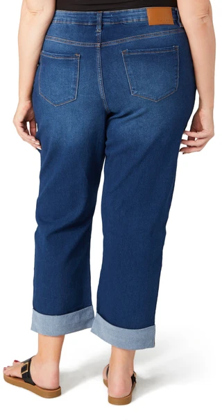 Thumbnail 4: Tahari Tahari Plus 29 in Seta Silk Mid Rise Boot Cut Jeans 