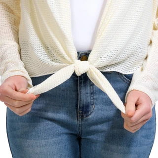 Thumbnail 6: BOBEAU Bobeau Womens Long Sleeve Tie Front Shrug 