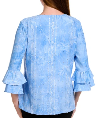 Thumbnail 4: Coral Bay Coral Bay Petite Sequin Embellished 3/4 Sleeve Top 