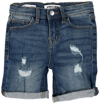 Thumbnail 2: Vigoss Vigoss Little Girls High Rise Denim Dad Shorts 