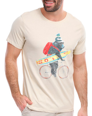 Thumbnail 1: BLEND Blend Mens Short Sleeve Surfing Bear Graphic Tee 