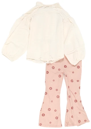 Thumbnail 2: Jessica Simpson Jessica Simpson Little Girls 2 Pc Flare Pants Set 