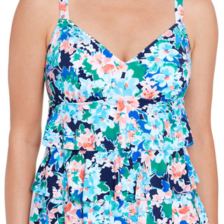 Thumbnail 6: Paradise Bay Paradise Bay Womens Ditsy Day Fauxkini One Piece Swimsuit 
