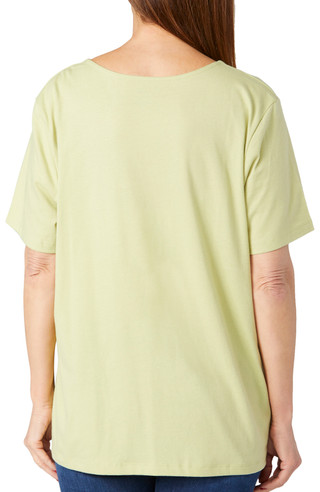 Thumbnail 2: Coral Bay Coral Bay Womens Short Sleeve Embellished V-Neck Tee 