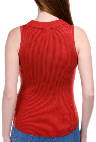 Thumbnail 6: T. Tahari T. Tahari Womens Sleeveless V Neck Ribbed Top 
