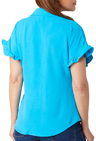 Thumbnail 2: Blue Sol Blue Sol Womens Short Sleeve Buttoned Top 
