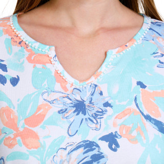 Thumbnail 6: Coral Bay Coral Bay Womens Painted Florals Short Sleeve Top 