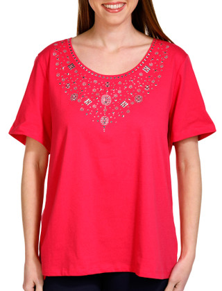 Thumbnail 1: Coral Bay Coral Bay Womens Luminous Bling Necklace Top 
