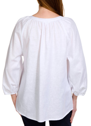 Thumbnail 2: NUCO Nuco Womens Solid Button Front 3/4 Sleeve Top 