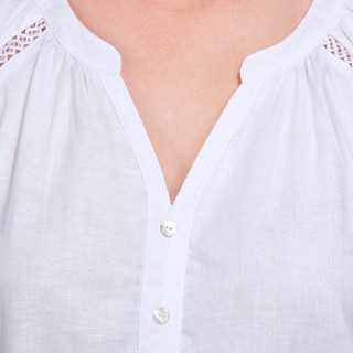 Thumbnail 3: NUCO Nuco Womens Solid Button Front 3/4 Sleeve Top 