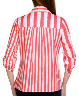 Thumbnail 2: NUCO Nuco Womens 3/4 Sleeve Striped Button Down Top 