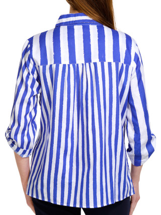 Thumbnail 4: NUCO Nuco Womens 3/4 Sleeve Striped Button Down Top 
