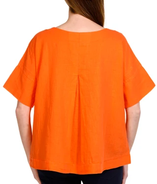 Thumbnail 2: Kaktus Kaktus Womens Short Sleeve Back Vented Solid Top 