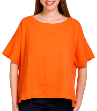 Thumbnail 1: Kaktus Kaktus Womens Short Sleeve Back Vented Solid Top 