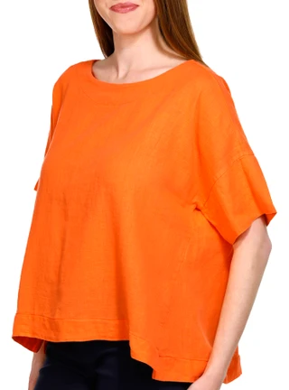 Thumbnail 3: Kaktus Kaktus Womens Short Sleeve Back Vented Solid Top 