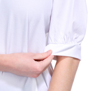 Thumbnail 4: Blue Sol Blue Sol Womens Poplin Puff Sleeve Henley Top 