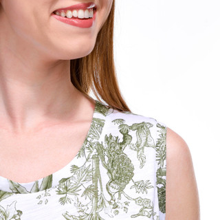 Thumbnail 4: Blue Sol Blue Sol Womens Luxey Peacock Toile Print Scoop Tank Top 