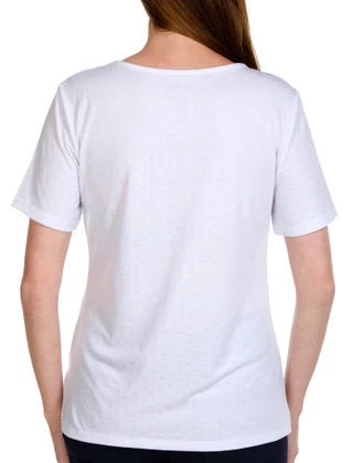 Thumbnail 2: Coral Bay Coral Bay Womens Keyhole Ring Short Sleeve Top 