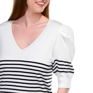 Thumbnail 8: RACHEL ROY Rachel Roy Womens Short Sleeve Striped V Neck Sweater 