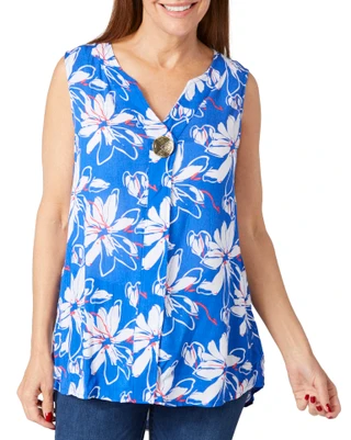Thumbnail 2: Coral Bay Coral Bay Womens Sleeveless Floral Top 