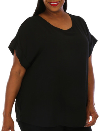 Thumbnail 1: Blue Sol Blue Sol Plus Solid Dolman Short Sleeve Top 