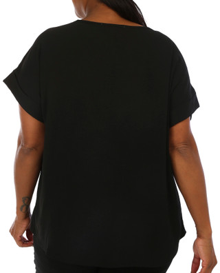 Thumbnail 4: Blue Sol Blue Sol Plus Solid Dolman Short Sleeve Top 
