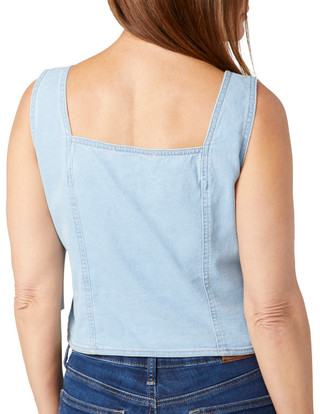 Thumbnail 4: BUNULU Bunulu Womens Sleeveless Buttoned Denim Vest 