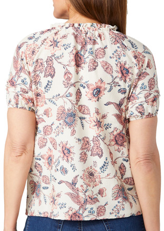 Thumbnail 2: FLAG AND ANTHEM Flag and Anthem Womens Short Sleeve Pleated Floral Print Top 