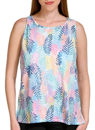 Thumbnail 2: Brisas Brisas Womens Printed Keyhole Back Tank Top 