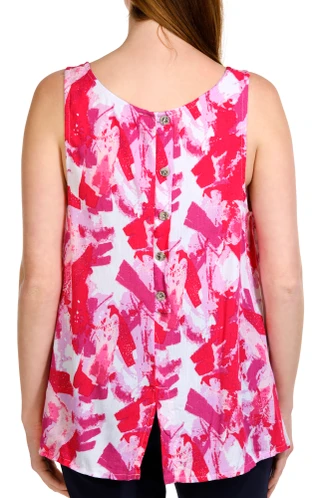 Thumbnail 4: Coral Bay Coral Bay Womens Button Back Detail Printed Top 