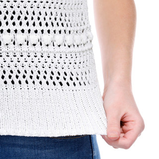 Thumbnail 2: GREIGE Greige Womens Sleeveless Open Knit Sweater Vest 