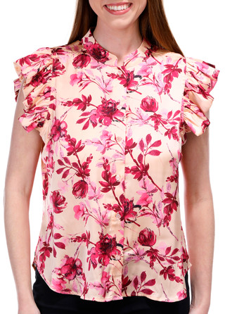 Thumbnail 2: RACHEL ROY Rachel Roy Womens Floral Button Down Top 