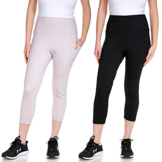 Thumbnail 1: 90 DEGREE BY REFLEX 90 Degree By Reflex Womens 2 Pk Solid Basic Capri Leggings 