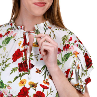 Thumbnail 8: ALEX + LILI Alex + Lili Womens Floral Short Ruffle Sleeve Top 