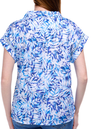 Thumbnail 2: NUCO Nuco Womens Short Sleeve Printed Split Neck Top 