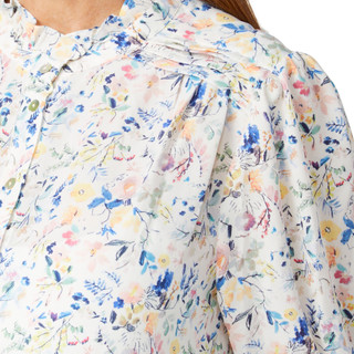 Thumbnail 3: ALEX + LILI Alex + Lili Womens Floral Short Sleeve Buttoned Top 