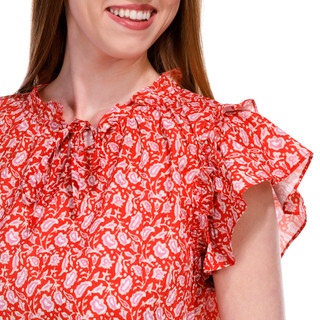 Thumbnail 2: Blue Sol Blue Sol Womens Floral Ruffle Sleeve Top 