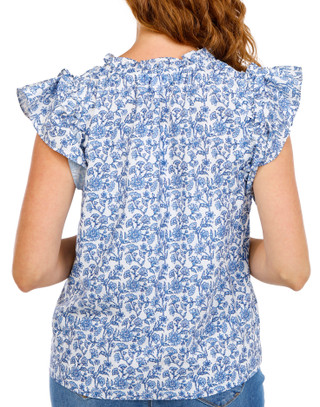 Thumbnail 3: Blue Sol Blue Sol Womens Floral Ruffle Sleeve Top 