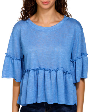 Thumbnail 1: DISCREET Discreet Juniors Ruffle Peplum Top 