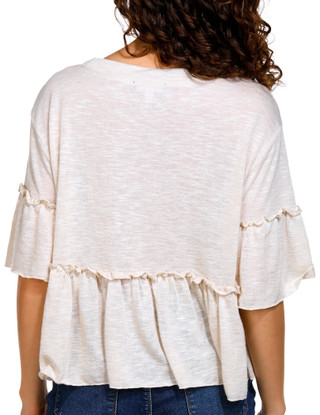 Thumbnail 2: DISCREET Discreet Juniors Ruffle Peplum Top 