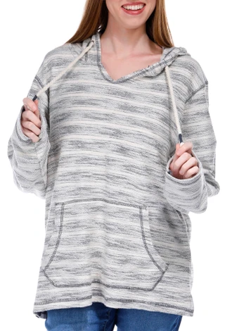 Thumbnail 12: EXIST EXIST Juniors Baja Striped Hooded Sweatshirt 