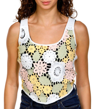 Thumbnail 1: Jolie & Joy Jolie & Joy Juniors Floral Crochet Crop Top 