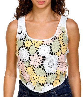 Thumbnail 1: Jolie & Joy Jolie & Joy Juniors Floral Crochet Crop Top 